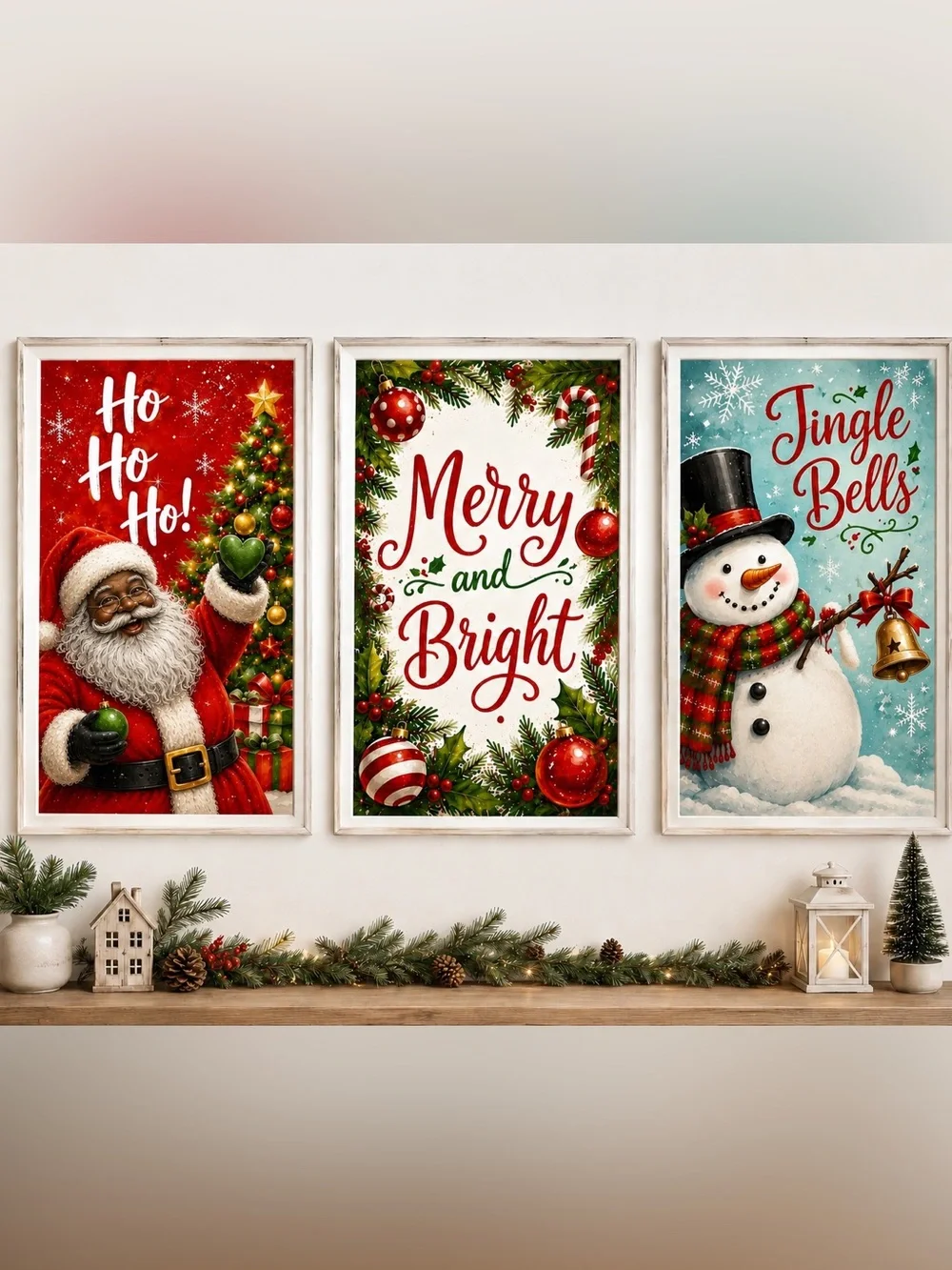 Holiday Christmas Art Prints - 3 | 8.5 x 11 | Unframed Seasonal Wall Décor